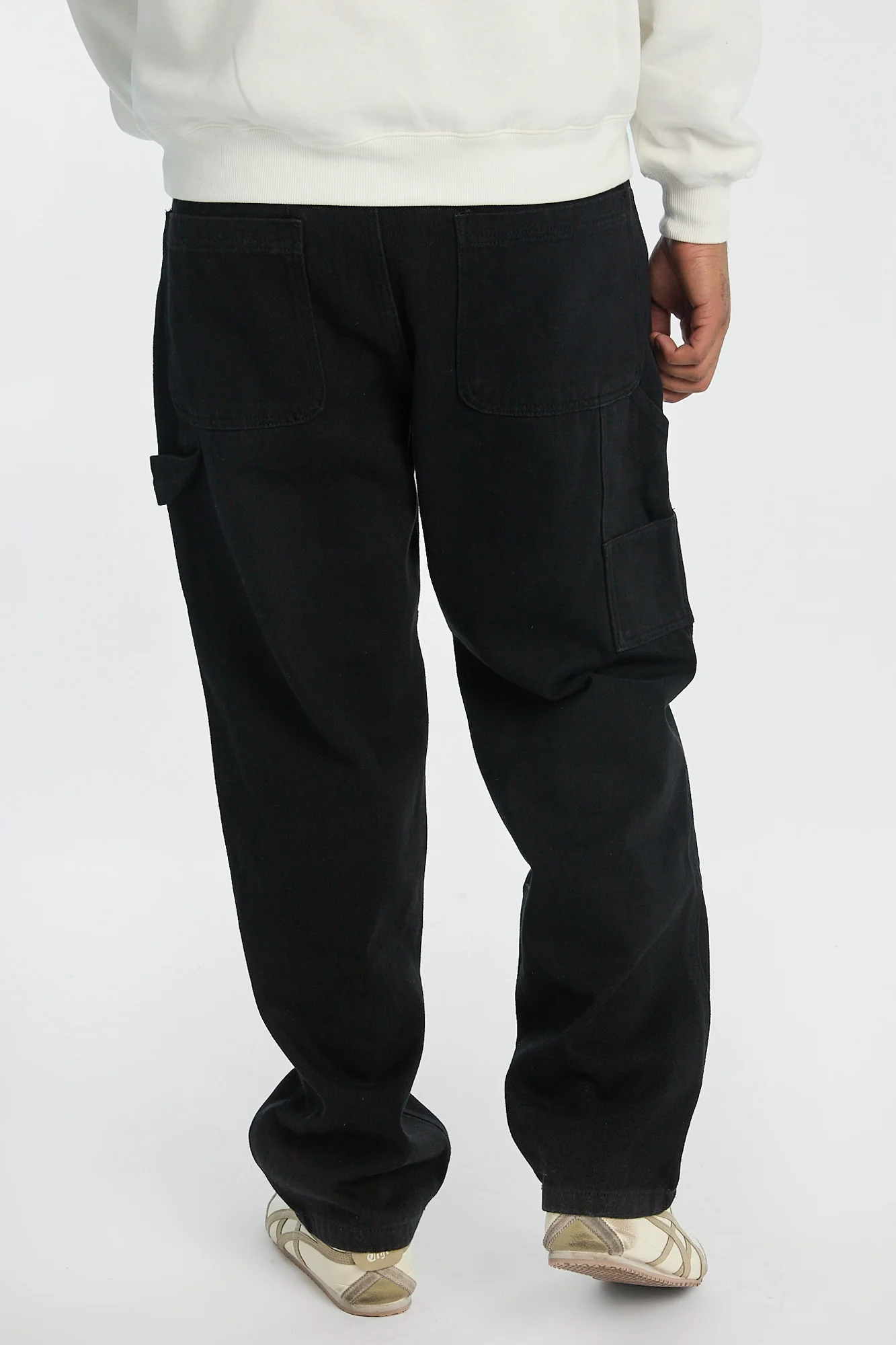 Mens Cut & Sew Black Carpenter Jeans - Image 3