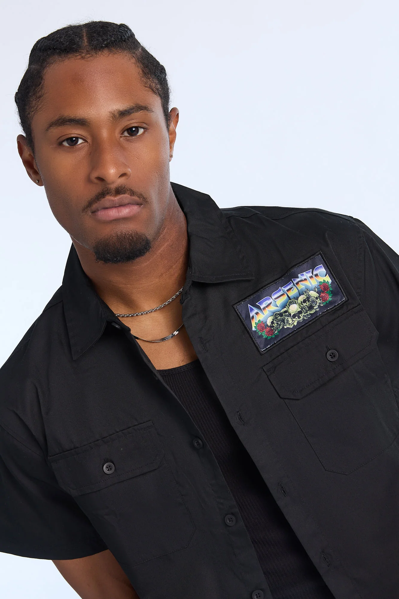 Arsenic Mens Burning Reaper Twill Button-Up - Image 3