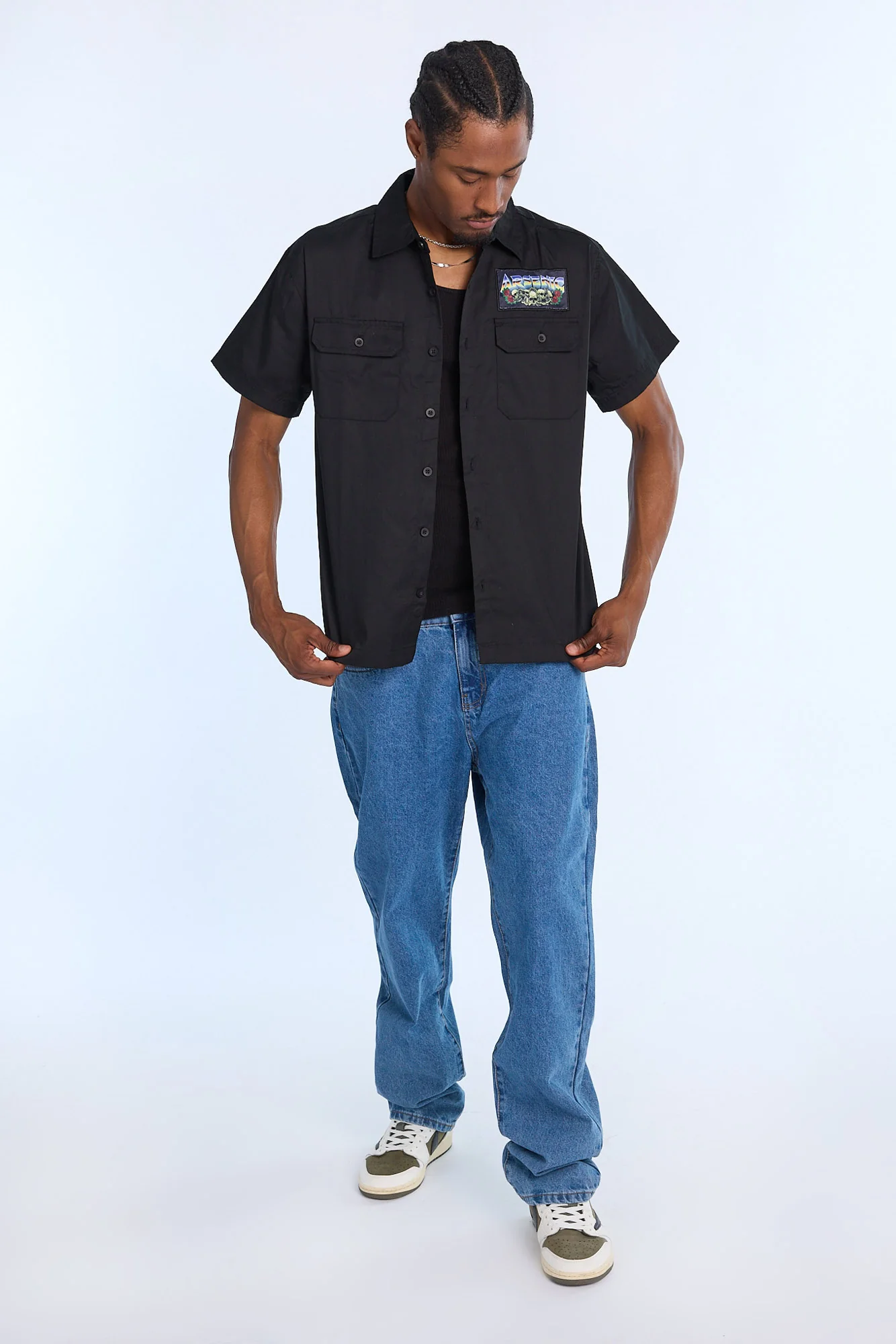 Arsenic Mens Burning Reaper Twill Button-Up - Image 5