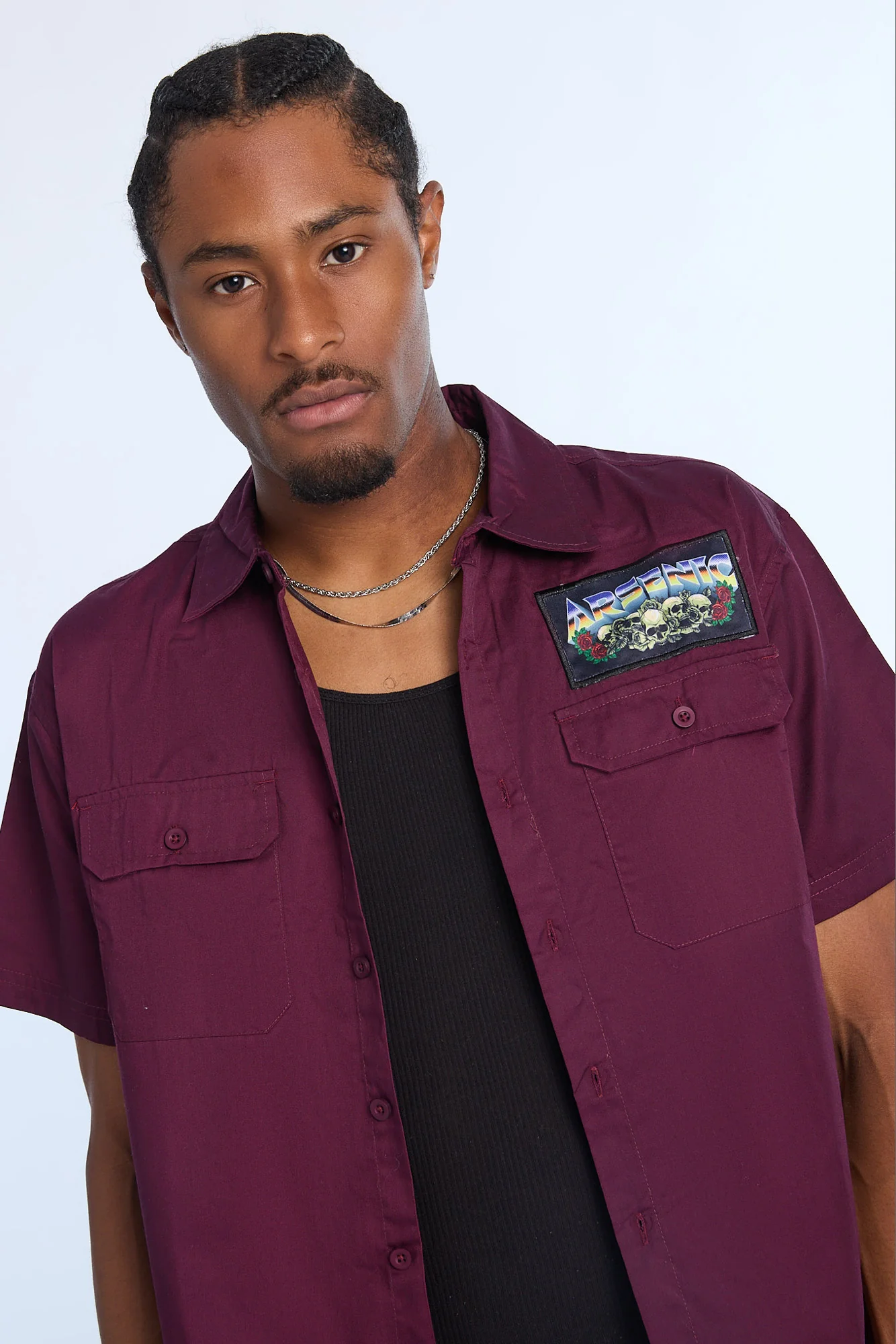 Arsenic Mens Burning Reaper Twill Button-Up - Image 7