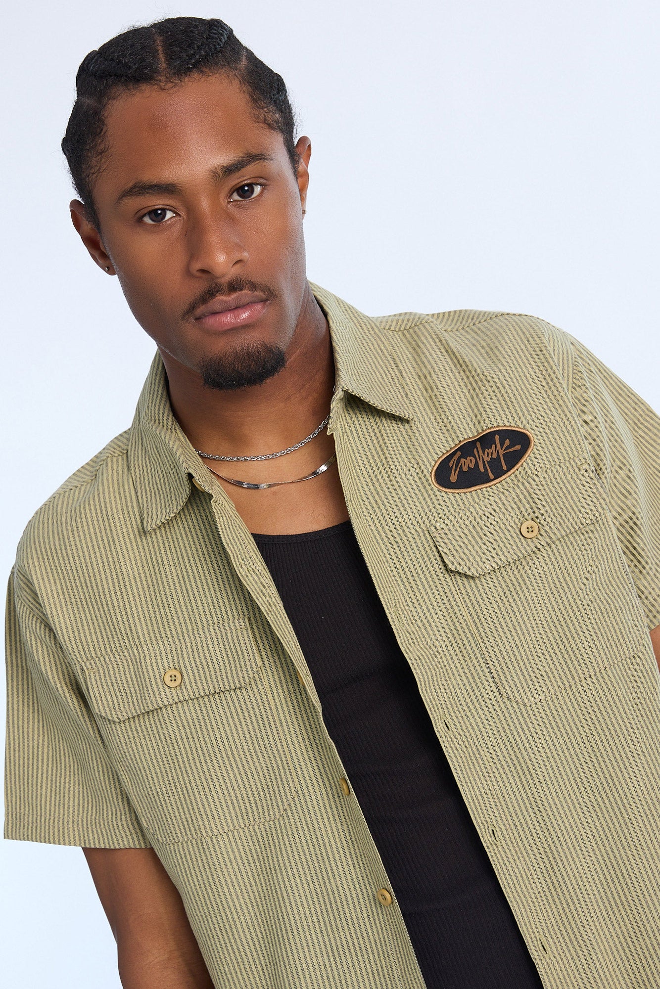 Zoo York Mens Oval Patch Logo Twill Button-Up - Image 3