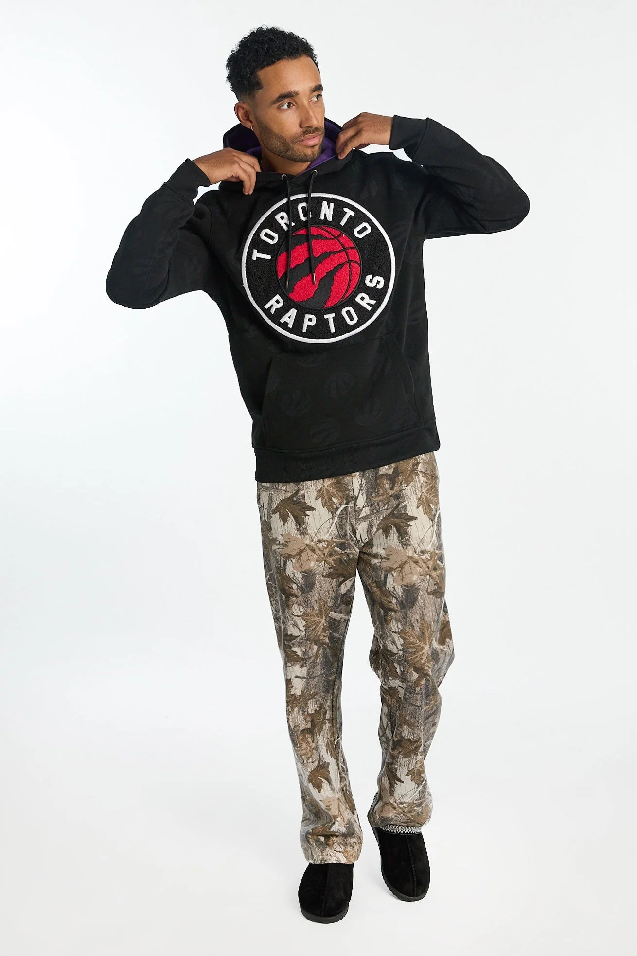 Mens Toronto Raptors AOP Chenille Logo Hoodie - Image 4