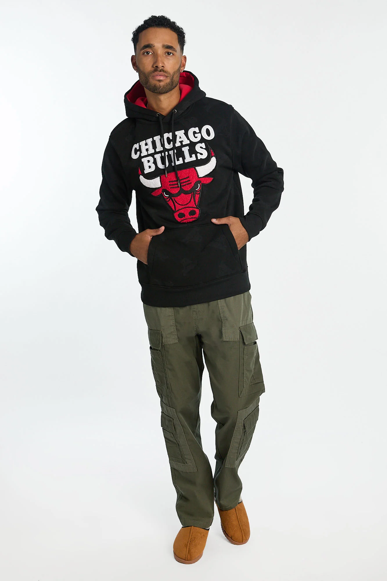 Mens Chicago Bulls AOP Chenille Logo Hoodie - Image 4