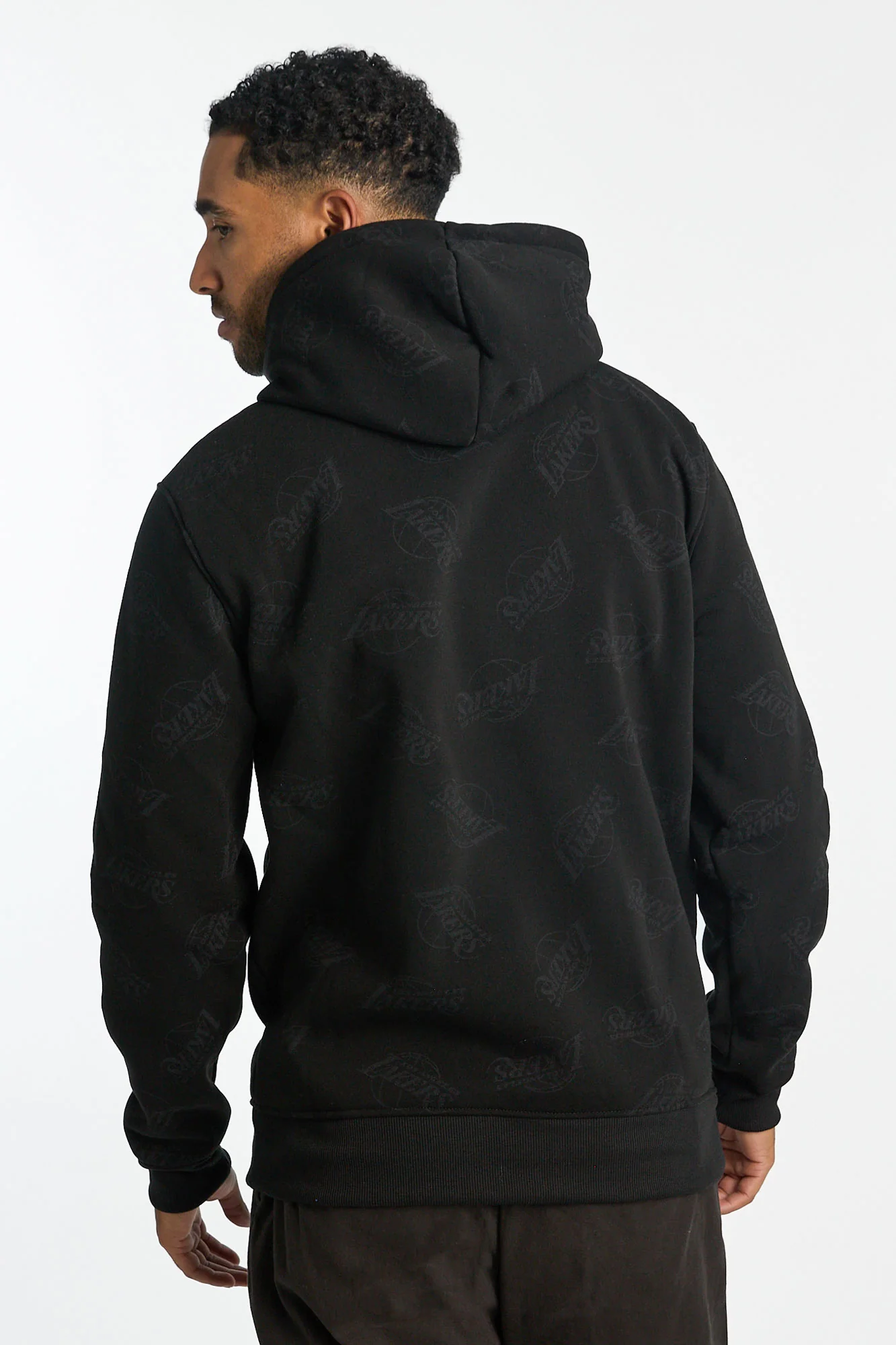 Mens LA Lakers AOP Chenille Logo Hoodie - Image 3