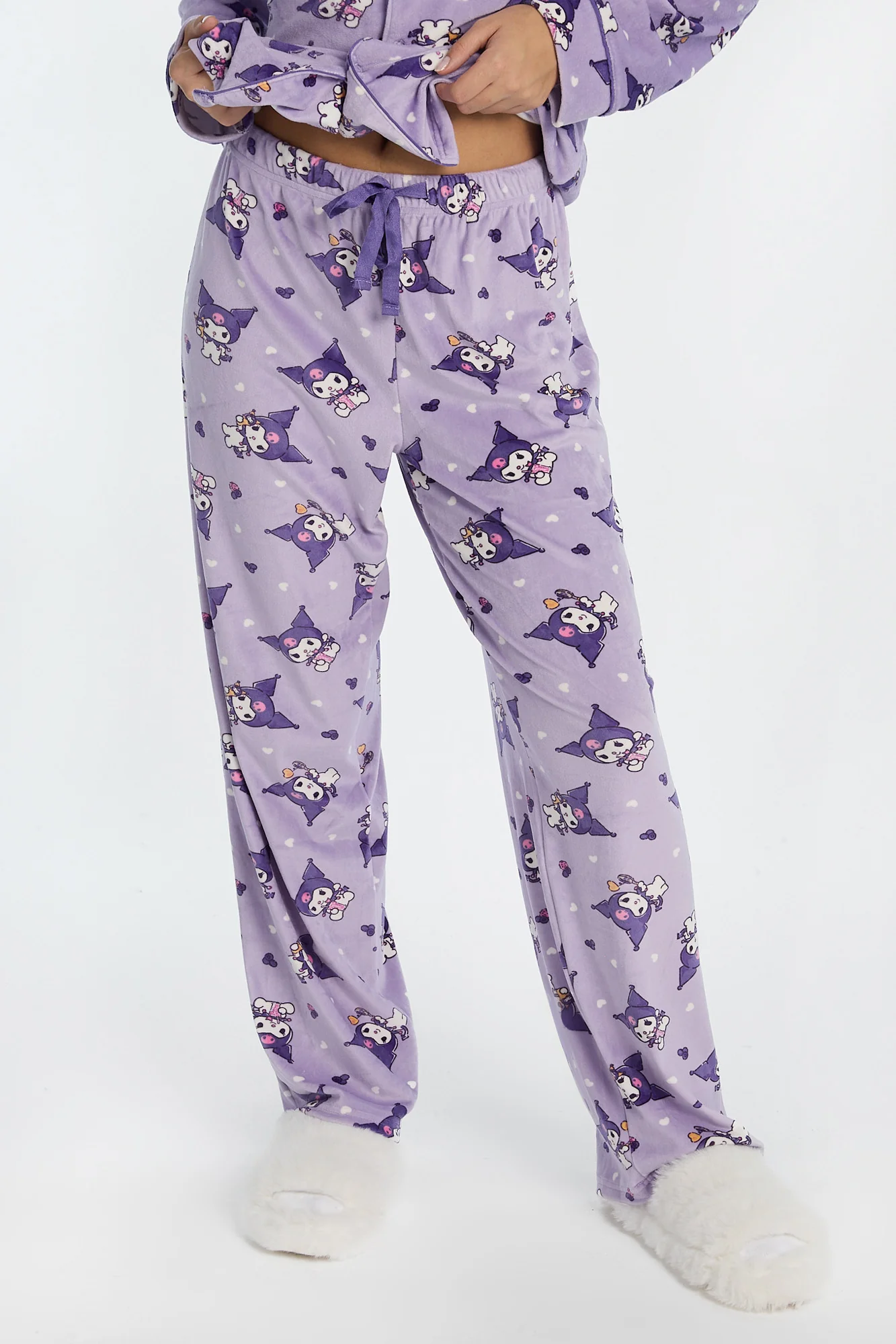 Kuromi Velour 2-Piece Pajama Shirt & Pant Set - Image 4