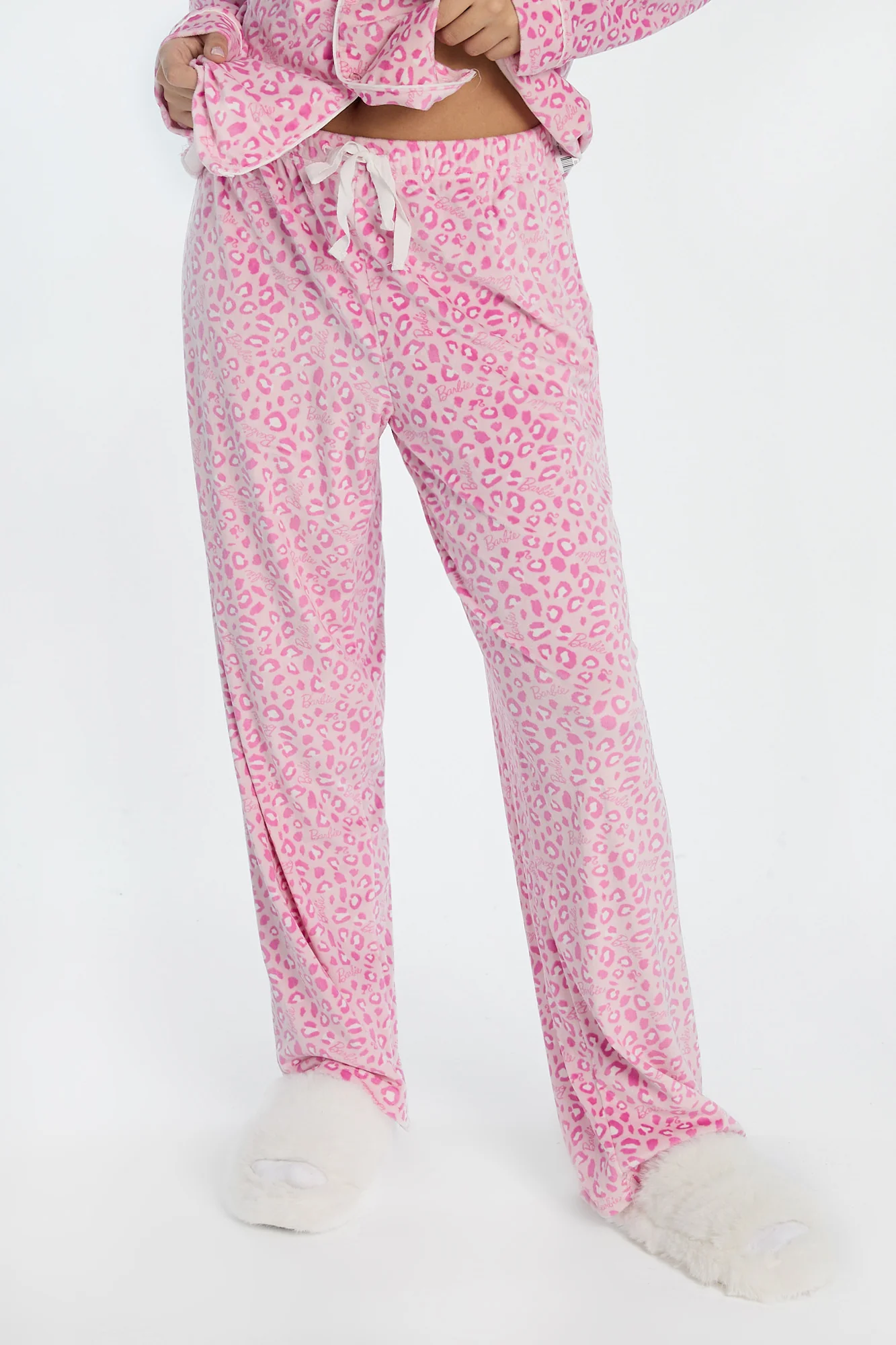 Barbie Leopard Velour 2-Piece Pajama Shirt & Pant Set - Image 4