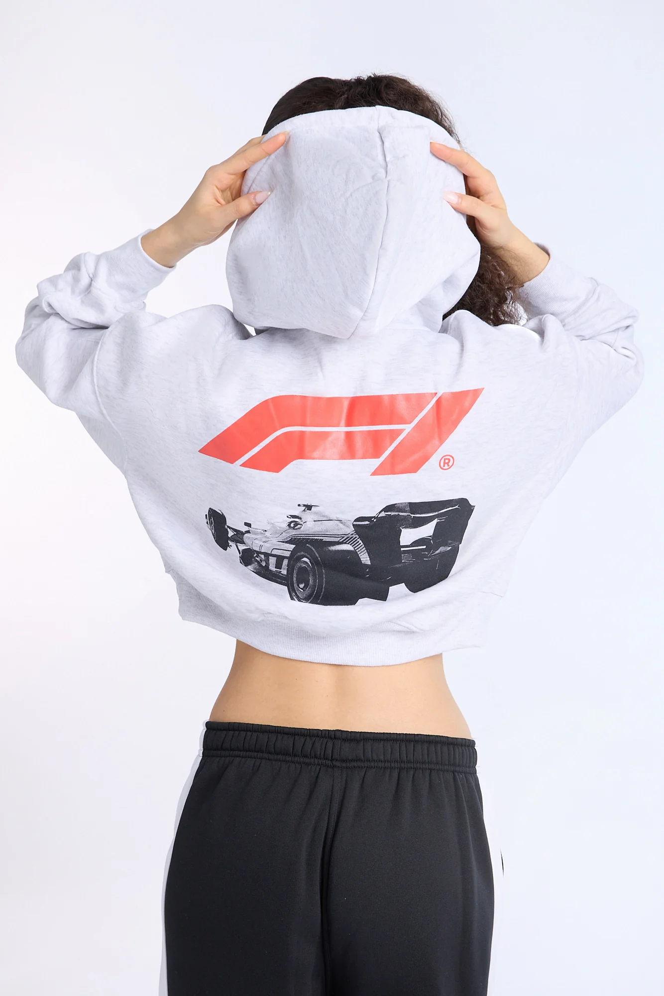 Formula 1 Graphic Cropped Hoodie - Image 3